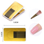 Nail extension form template stickers NARROW Gold, roll 500 pcs