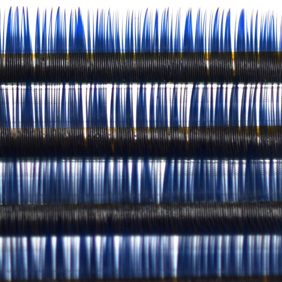 Multi-color eyelash extensions black with blue tips