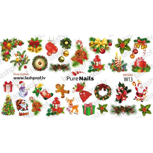 BIS Pure Nails slider nail design sticker decal CHRISTMAS, W13