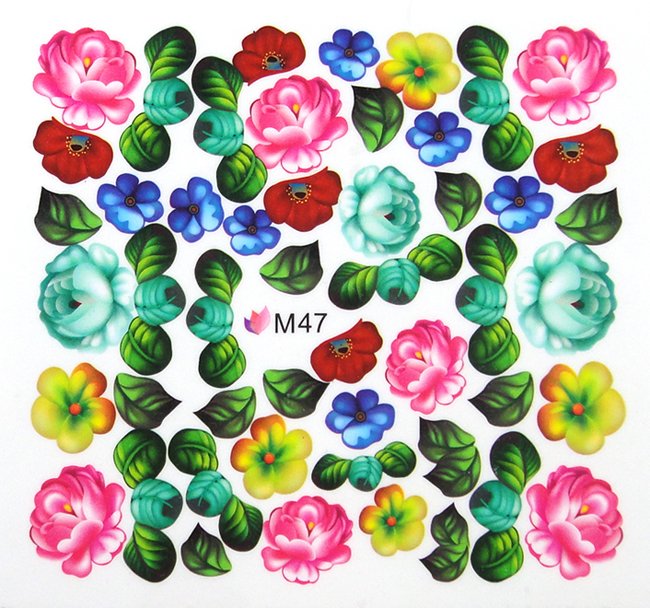 Nail art sticker slider water decals, M47