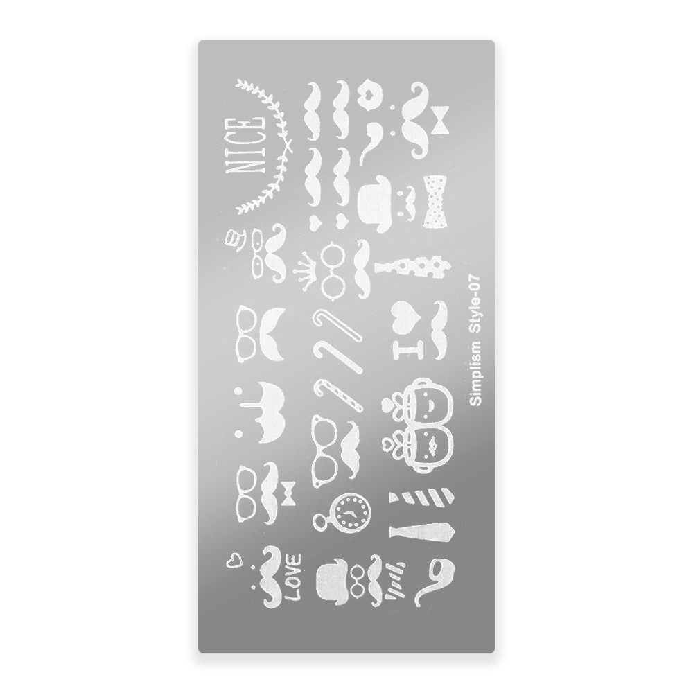 Template for Konad nail stamping art 07, 60 x 120 mm