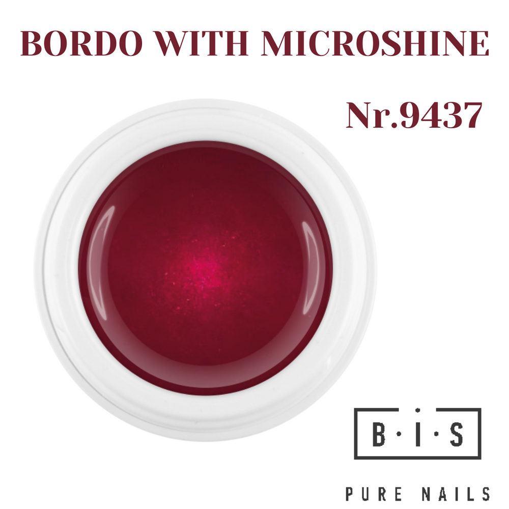 UV/LED Color gel for nail modeling & extensions BORDO WITH MICROSHINE 9437, NON STICKY!