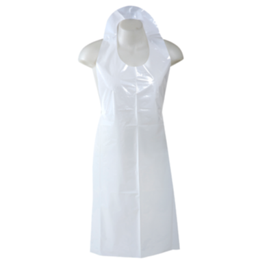 Disposable PE aprons 80 x 125 cm WHITE, 16 pieces