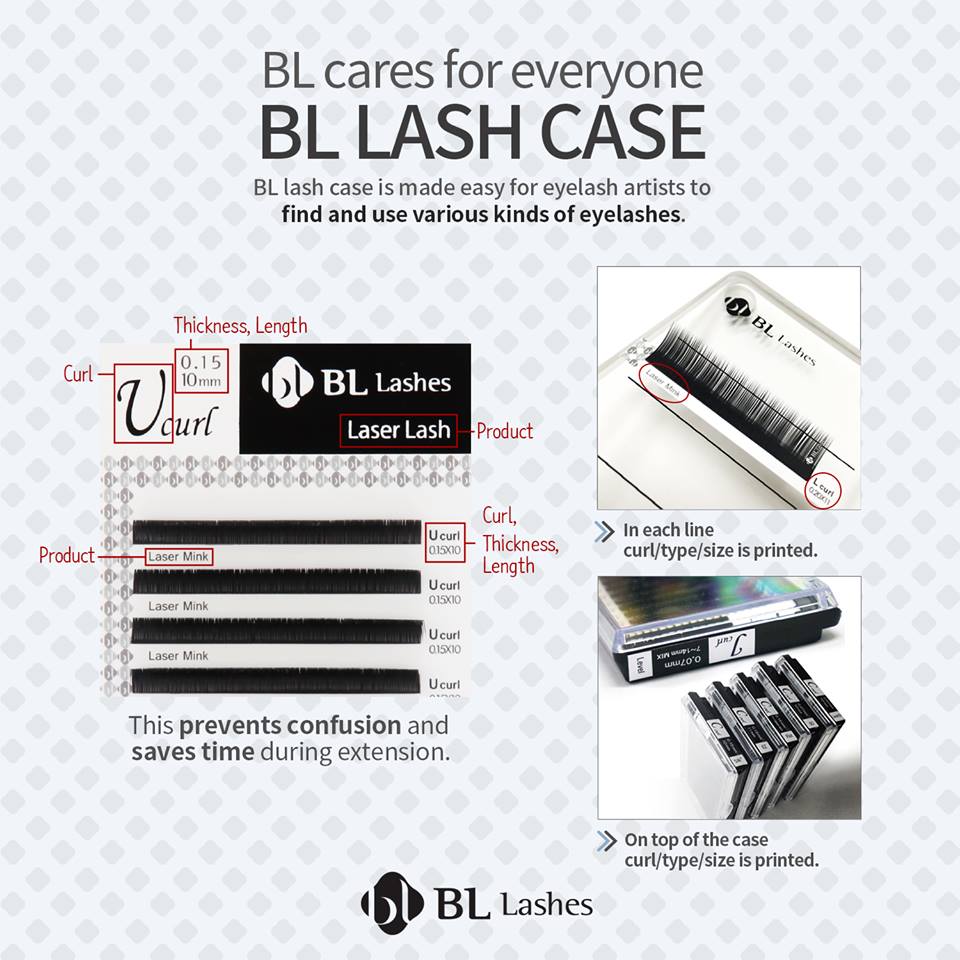 BL Lashes Laser Mink eyelash extensions C-0.10-MIX TRAY