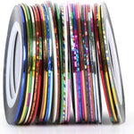 Nail art design foil stripes extra fine, 8 different colors